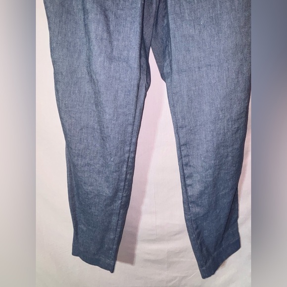Express Light Blue Chambray Pants with Tie Detail - Picture 3 of 12